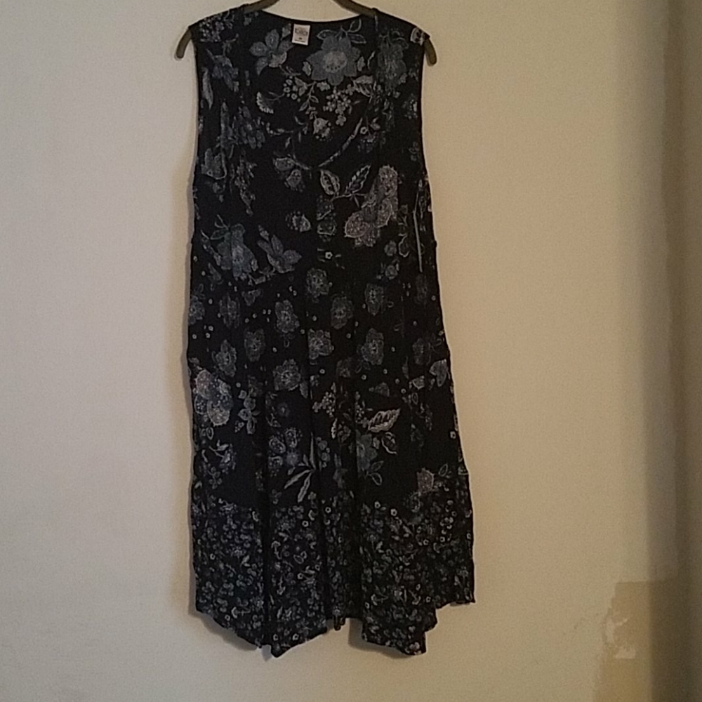 Navy BoHo Multi-Print Gauze Dress